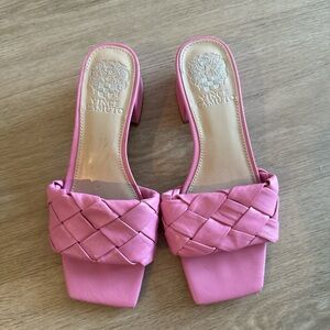 Vince Camuto Pink Heeled Sandals with Quilted Design
